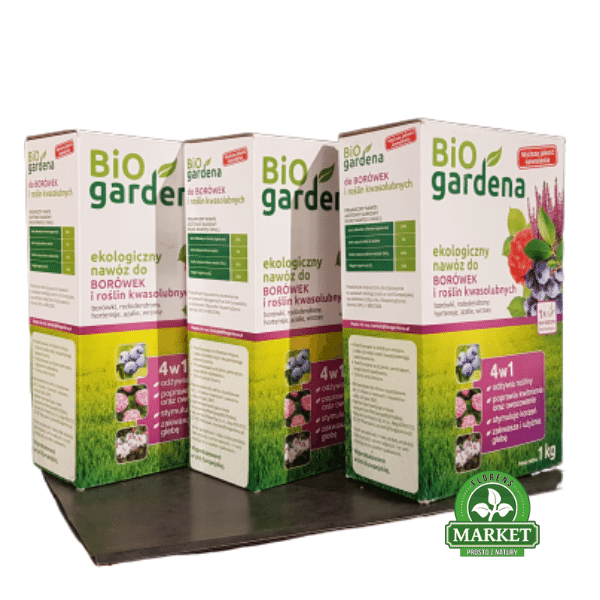 Nawóz do hortensji, borówek, wrzosów 3×1 kg. Nawóz organiczny Biogardena.